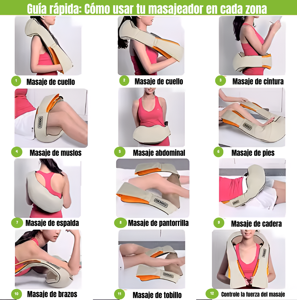 11 tipos de masaje en 1 solo dispositivo 🚀