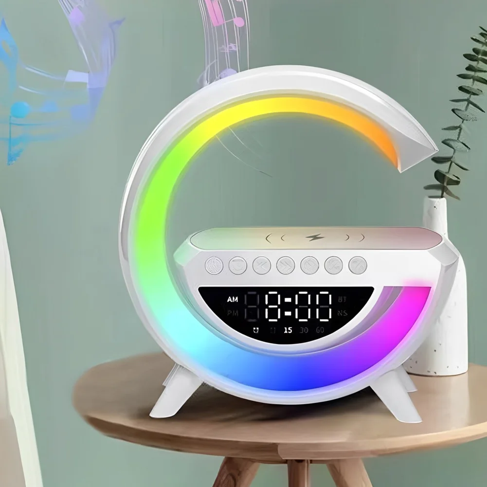 Lámpara LED Multifuncional con Cargador Inalámbrico y Bocina Bluetooth