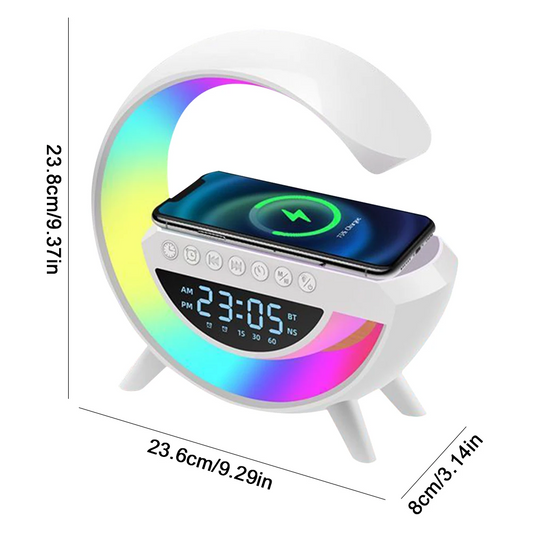 Lámpara LED Multifuncional con Cargador Inalámbrico y Bocina Bluetooth